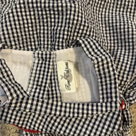 Rare Editions Black and White Gingham Diaper Cover Set - Picture 3 of 3